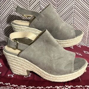 JustFab Taupe Wedge Sandals